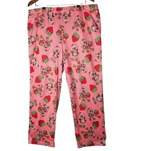 Strawberry Shortcake Pajama Pants‎ Women's 16 18 XL Pink Cartoon Sleep Lounge
